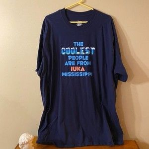 Men's Dark Blue SS T-Shirt, "The Coolest People are from Iuka, Mississippi"